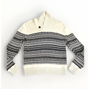 GAP Fair Isle Shawl Collar Knit Sweater Men’s XL Nordic Print Preppy Old Money